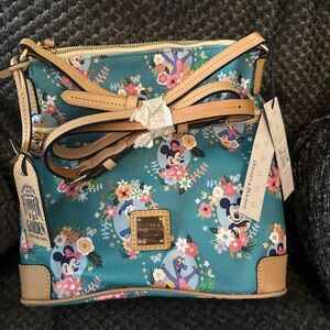 Dooney & Bourke Disney Epcot 2016 Flower and Garden teal crossbody NWT